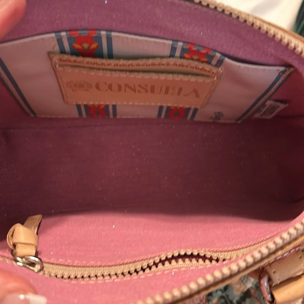 2 Dif sides Consuela Adrian Glitter Luncheon crossbody with matching card/wallet - Picture 7 of 16
